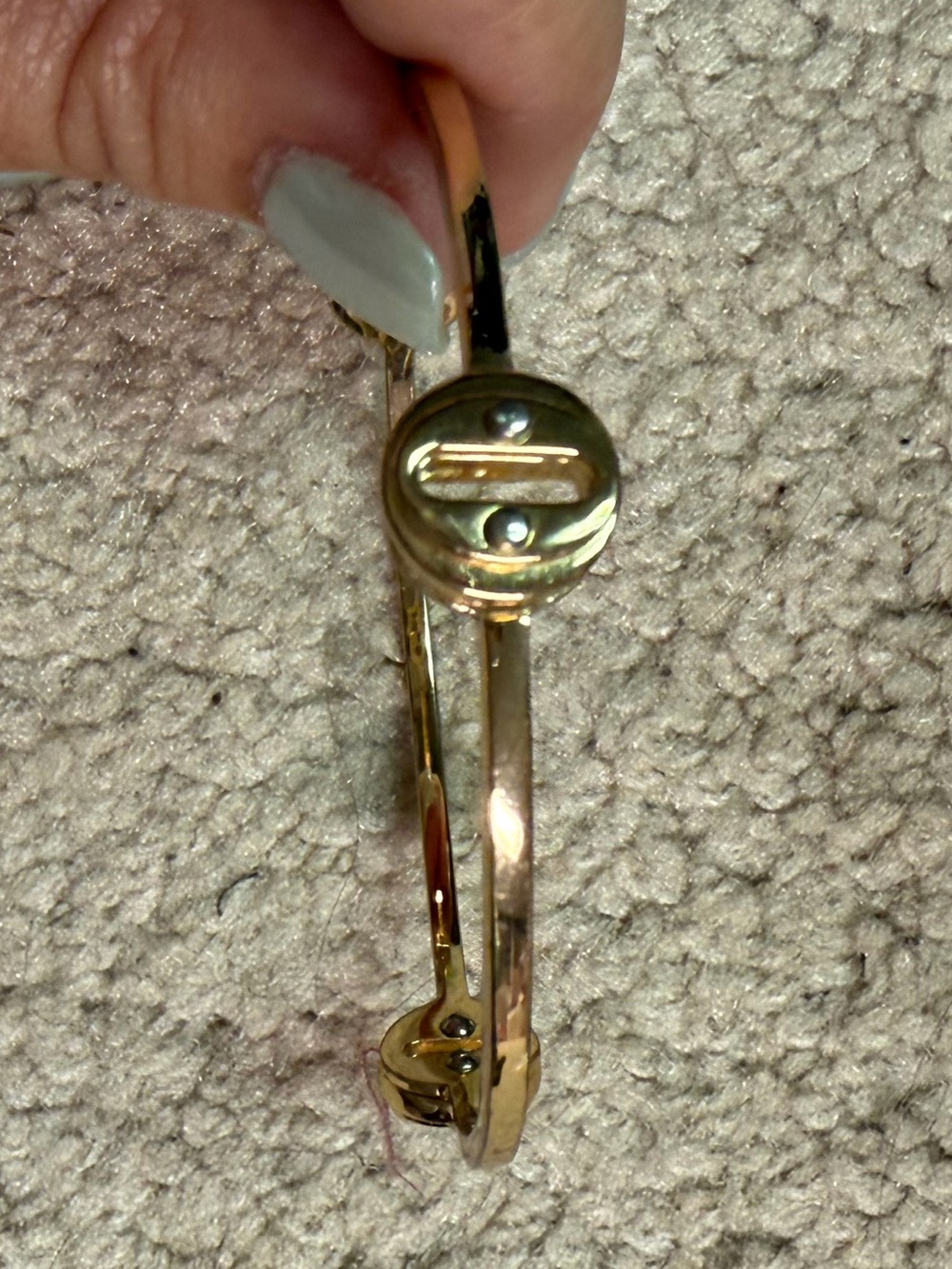 Coach Gold-Tone Women's Bangle Bracelet Screw Accent